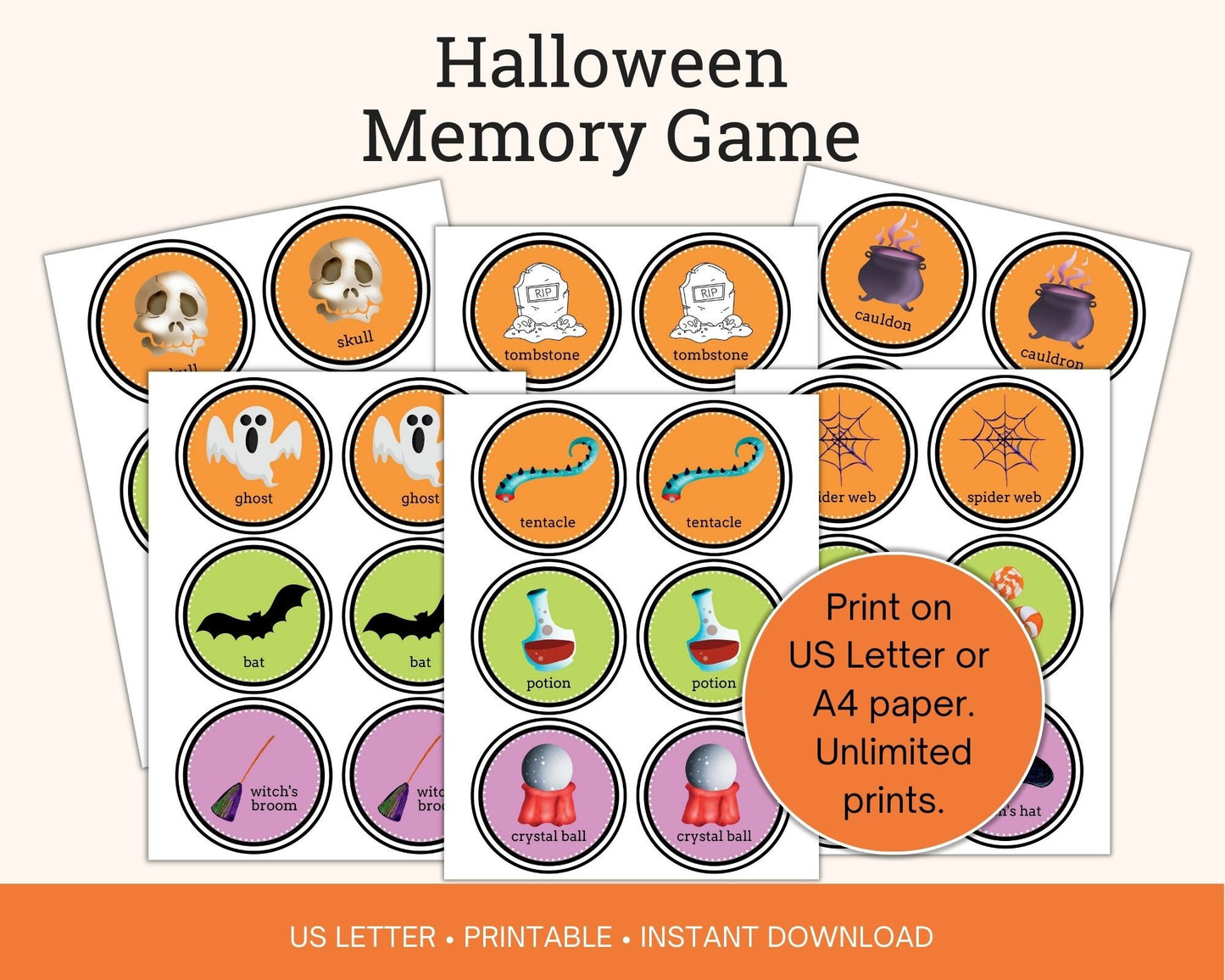 Printable Halloween Memory Game