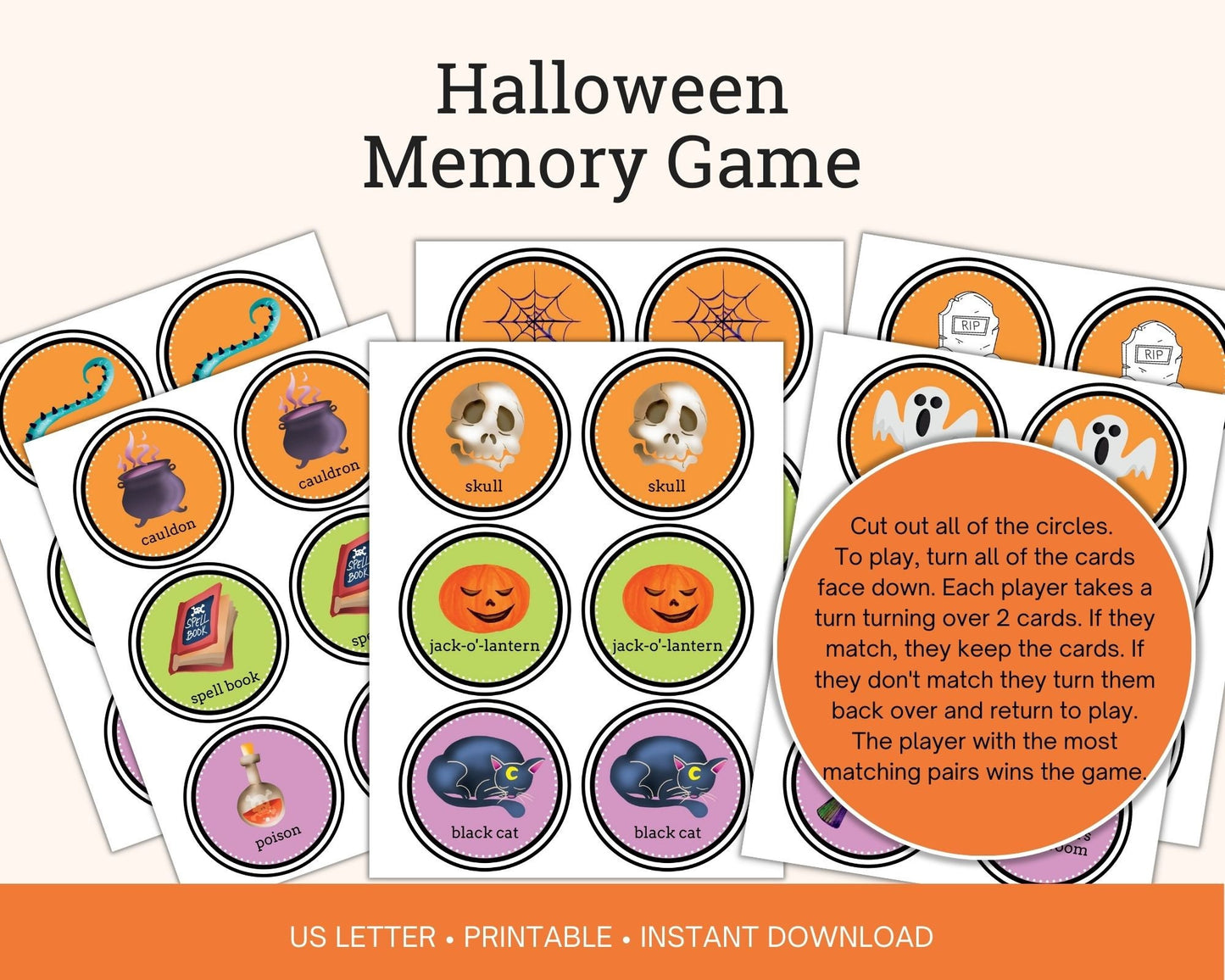 Printable Halloween Memory Game