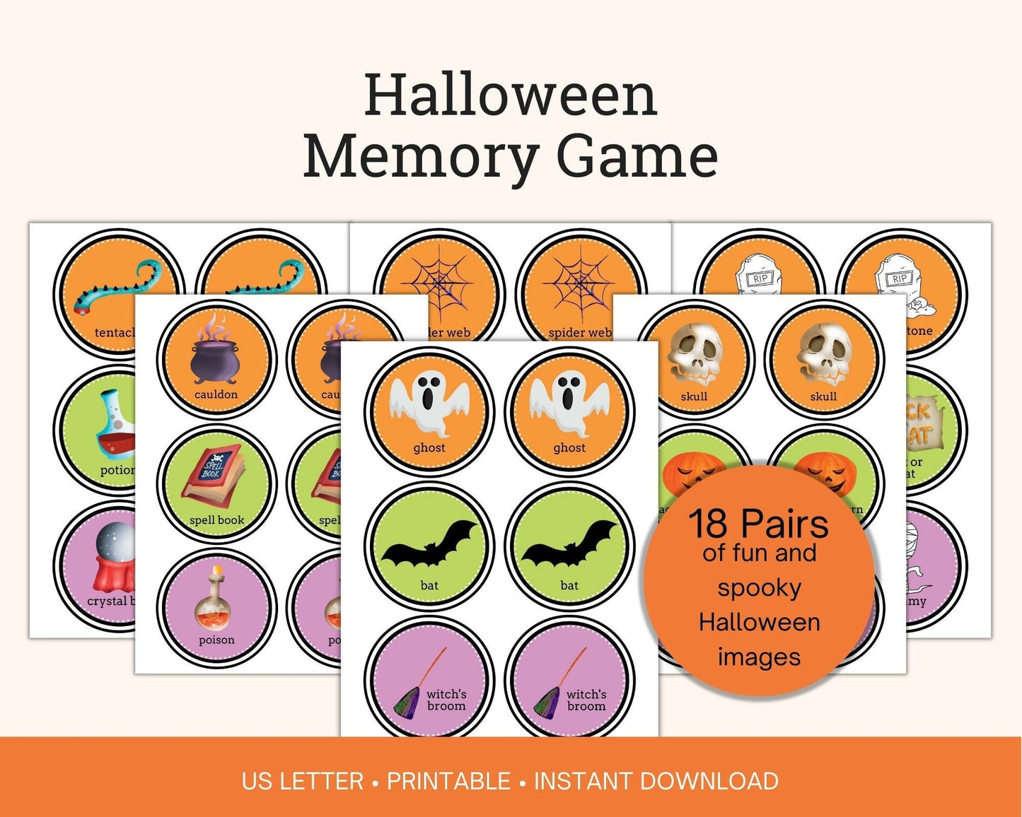 Printable Halloween Memory Game