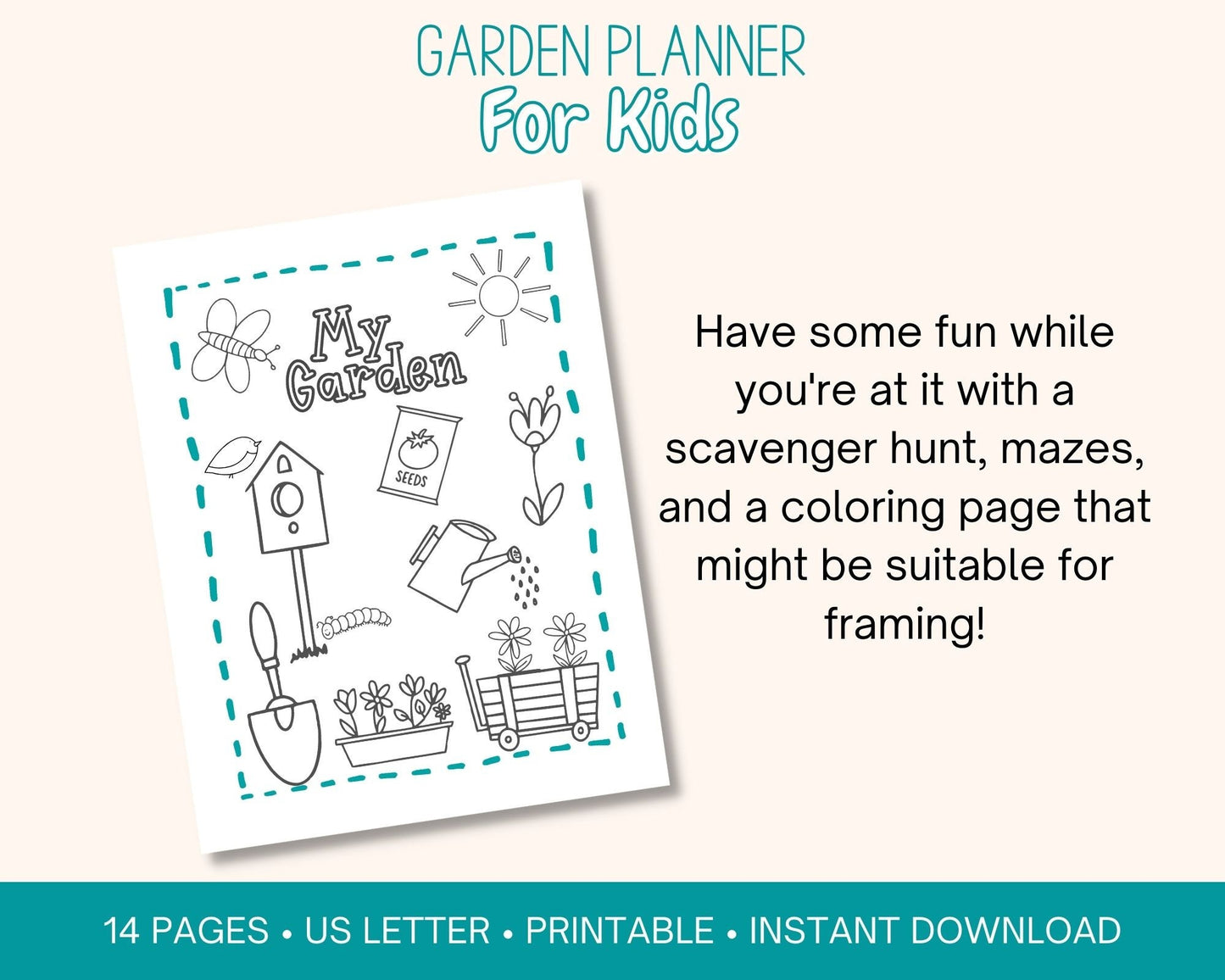 Gardening with kids printable Garden Planner