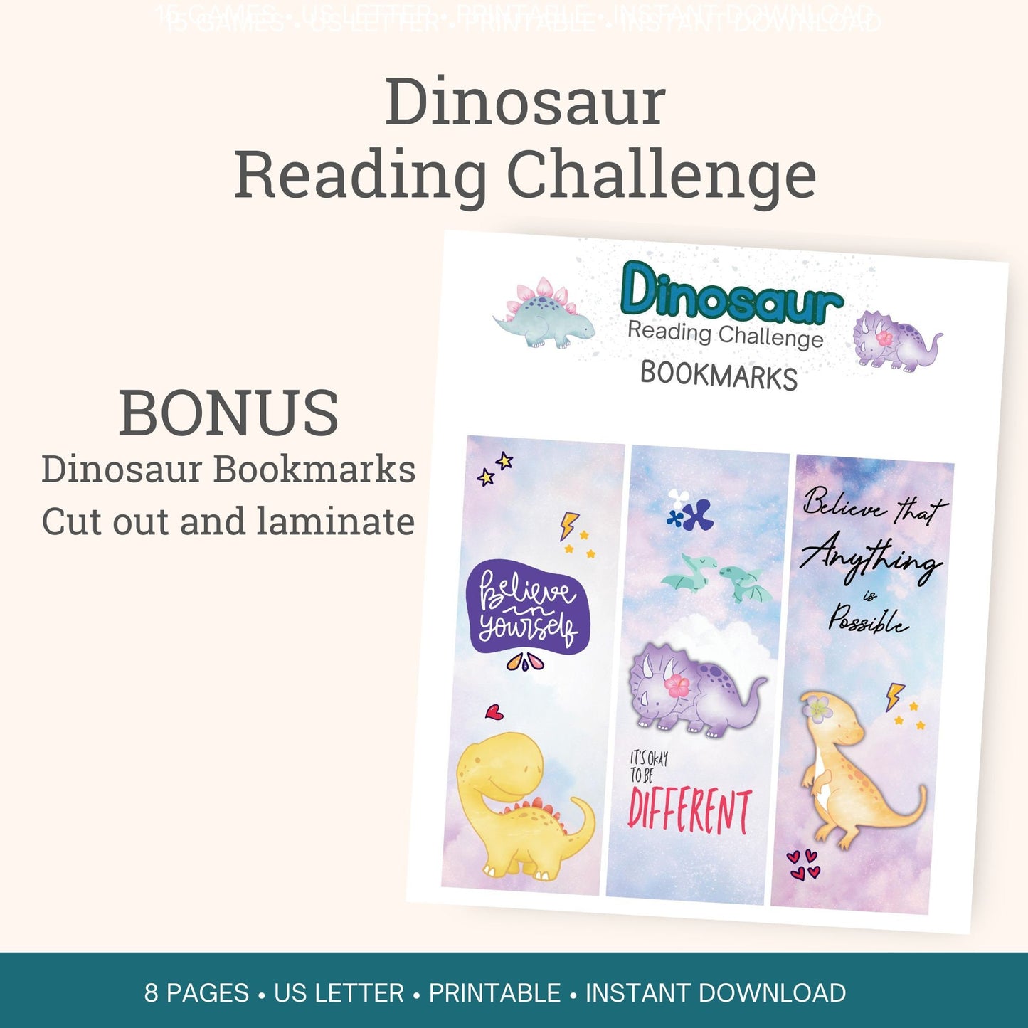Printable Dinosaur Reading Challenge for Kids