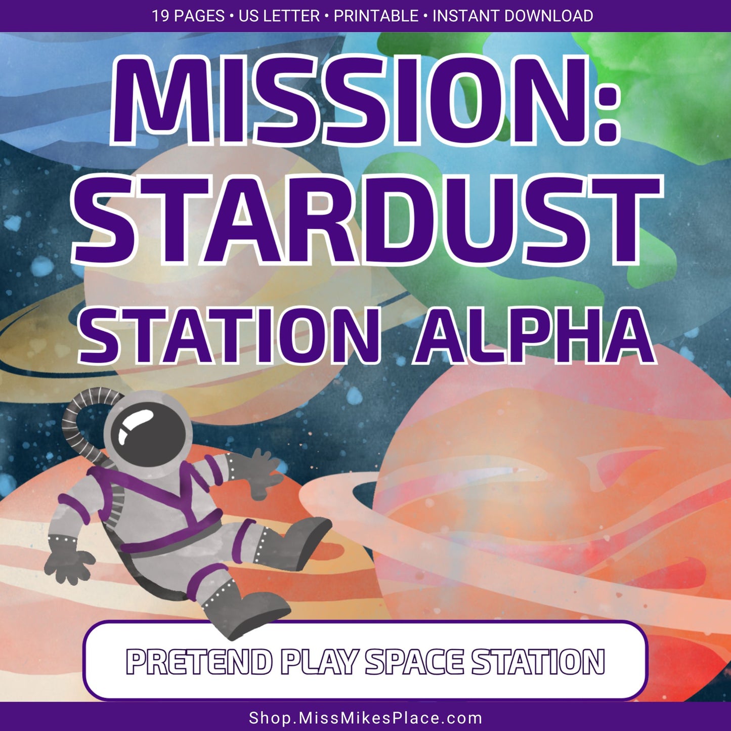 Space Station Pretend Play Printable Kit for Kids