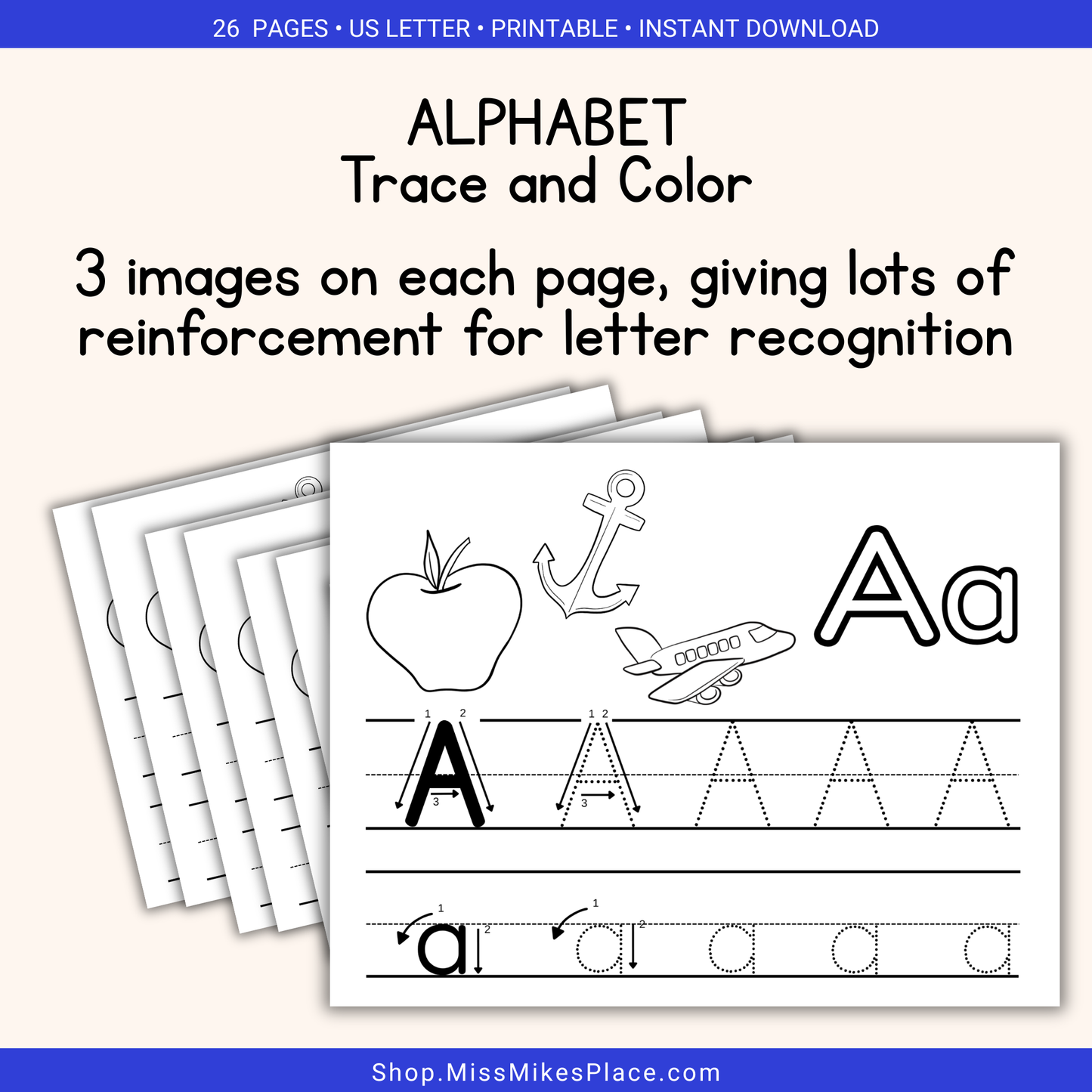 Alphabet Trace and Color Workbook