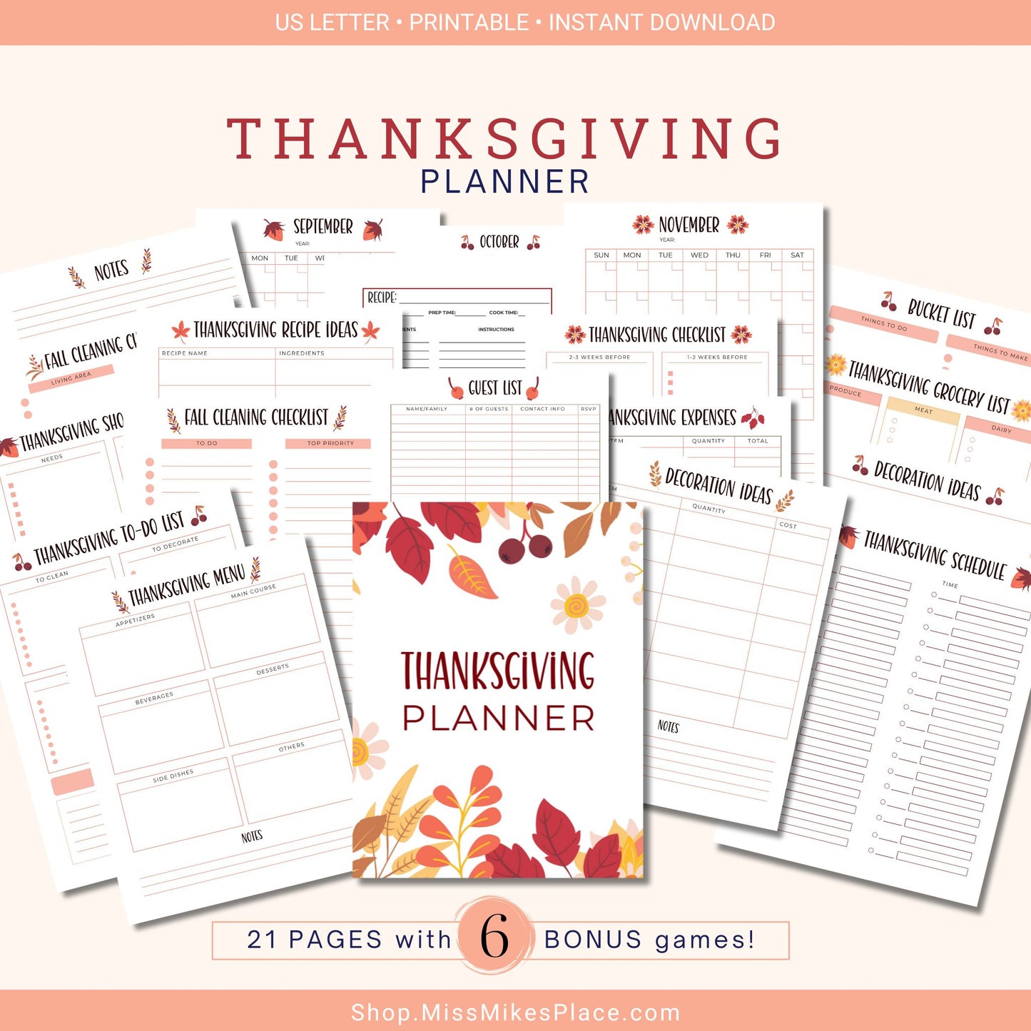 Thanksgiving Planner Bundle