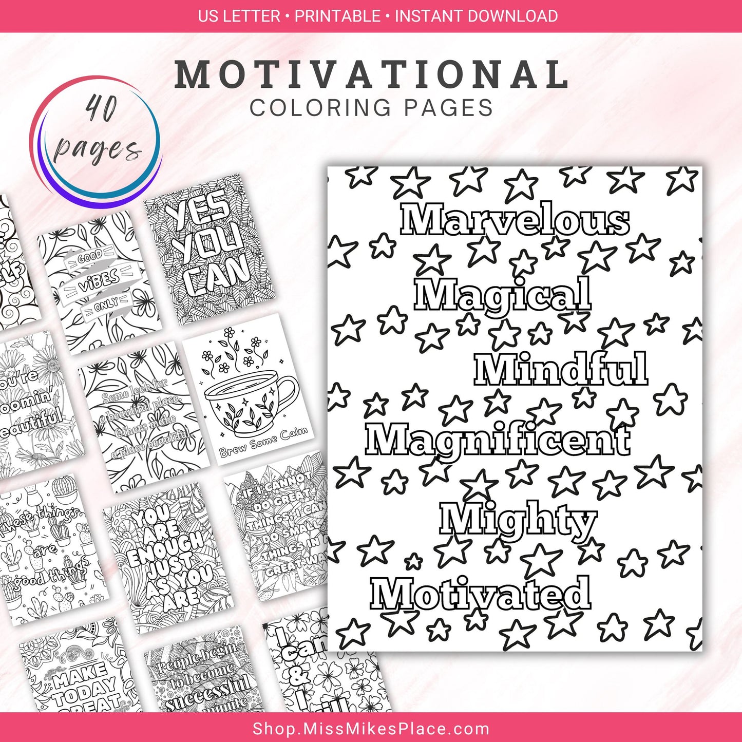40 Printable Motivational Coloring Pages