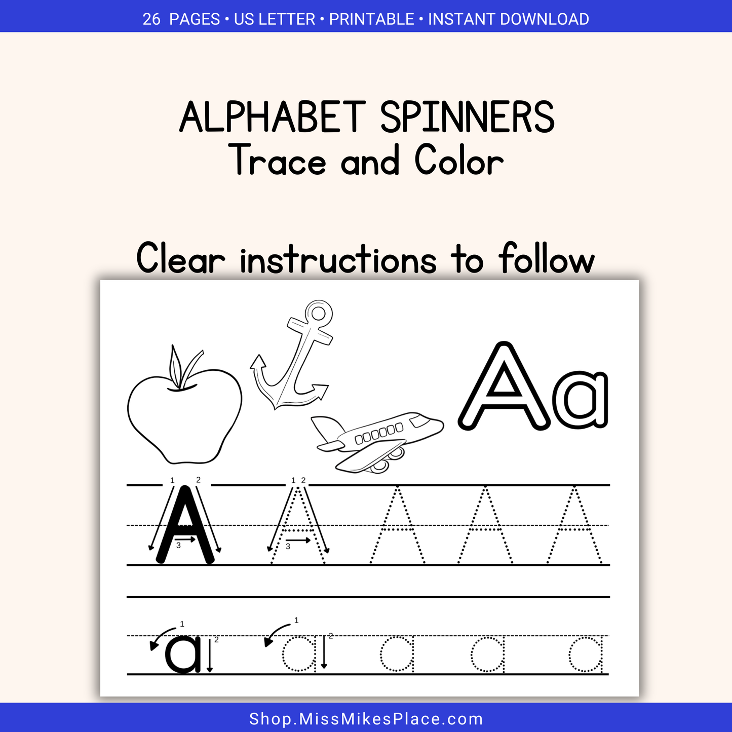 Alphabet Trace and Color Workbook