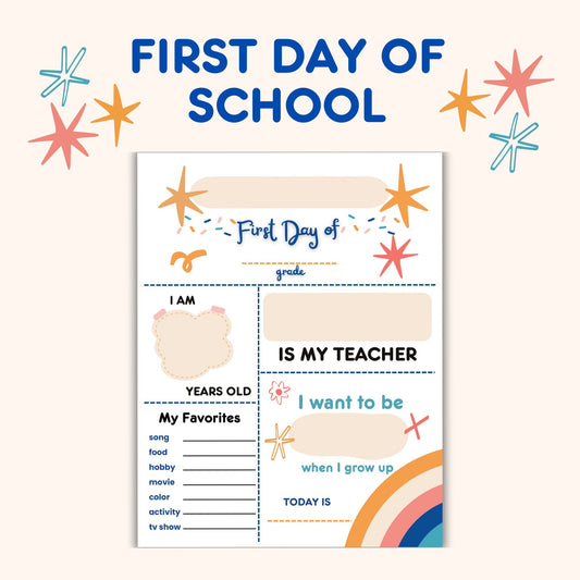 Printable First Day of School Sign