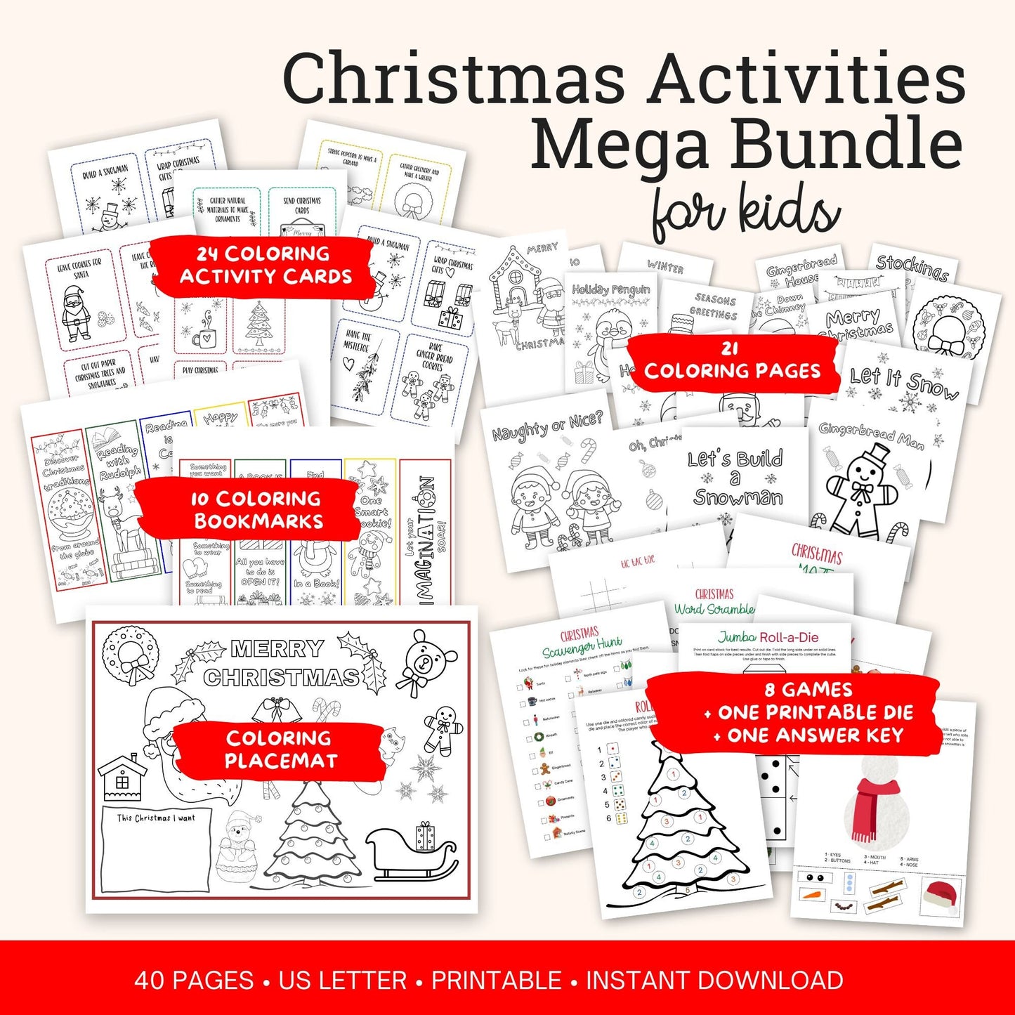 Christmas Activity Bundle for Kids