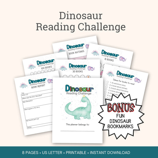 Printable Dinosaur Reading Challenge for Kids