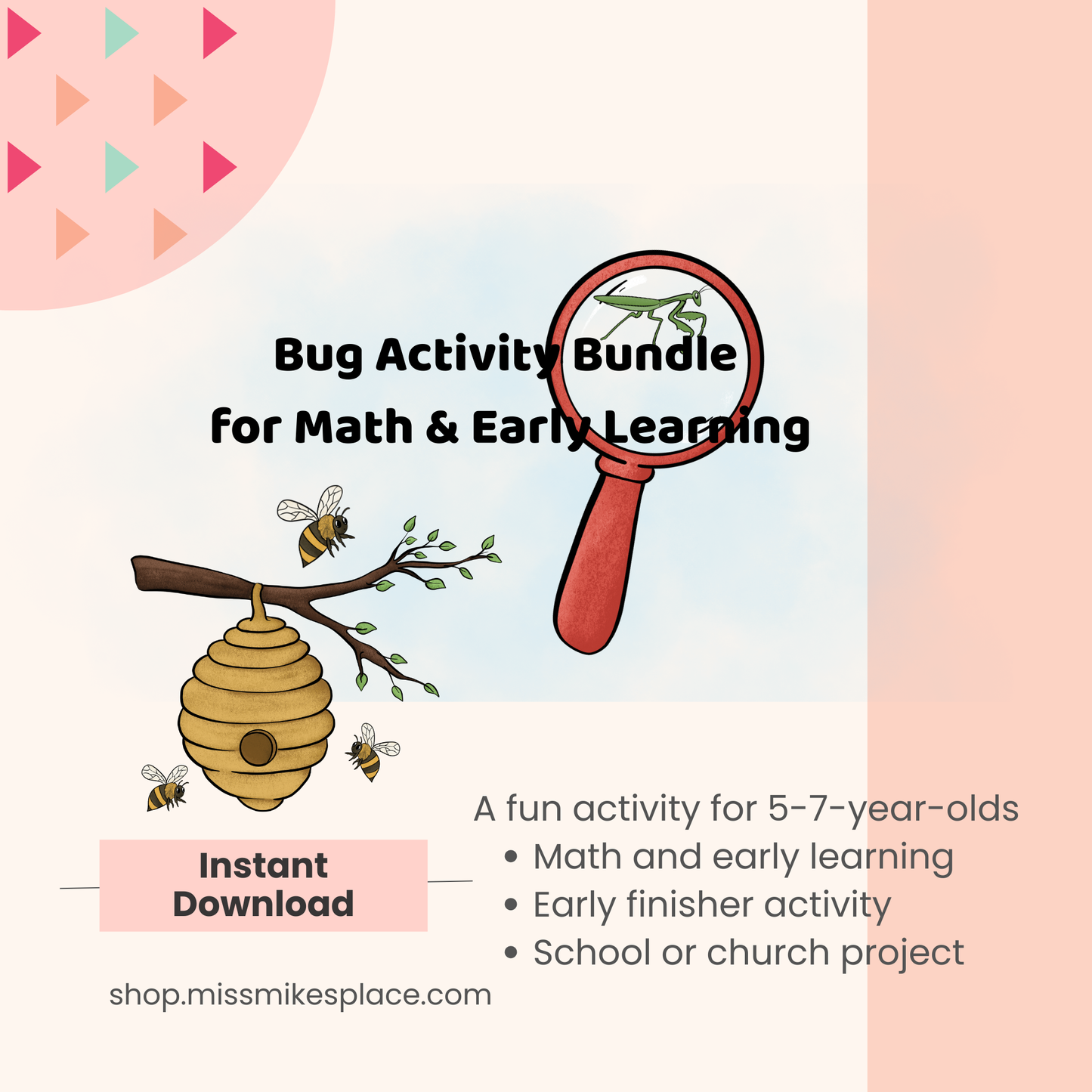 Bug Activity Bundle for Math and Early Learning printable pack
